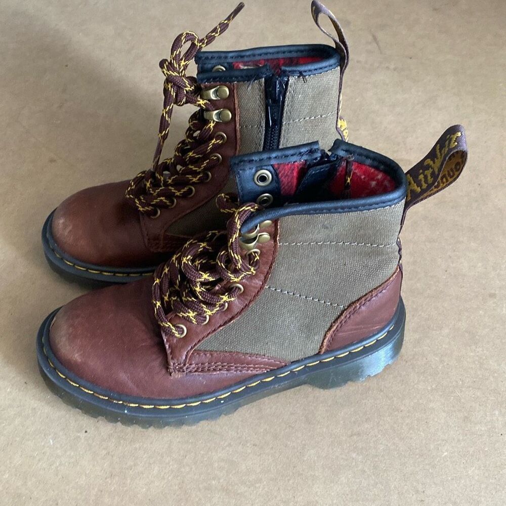 Kids Dr Martens 1460 Panel Toddler Medium Brown Khaki 12 US